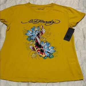 Ed Hardy Koi Fish Graphic Tee XL NWT